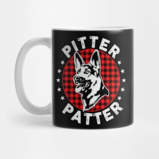 Pitter Patter Buffalo Plaid Edition German Shepherd Dog Woof Mug